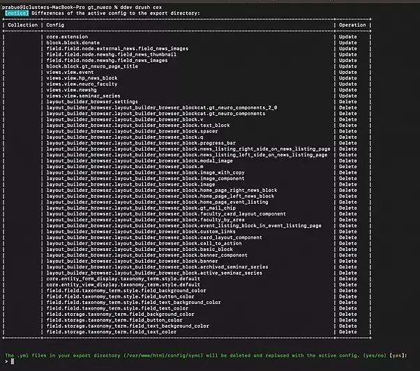 YML Configuration Export